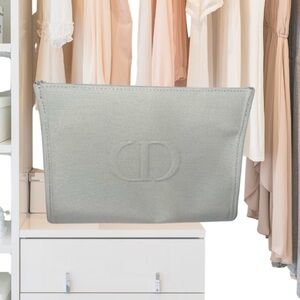 Dior Beauty Gray Trousse Canvas Pouch Cosmetic Makeup Bag